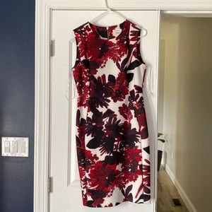Calvin Klein, size 12, red floral dress